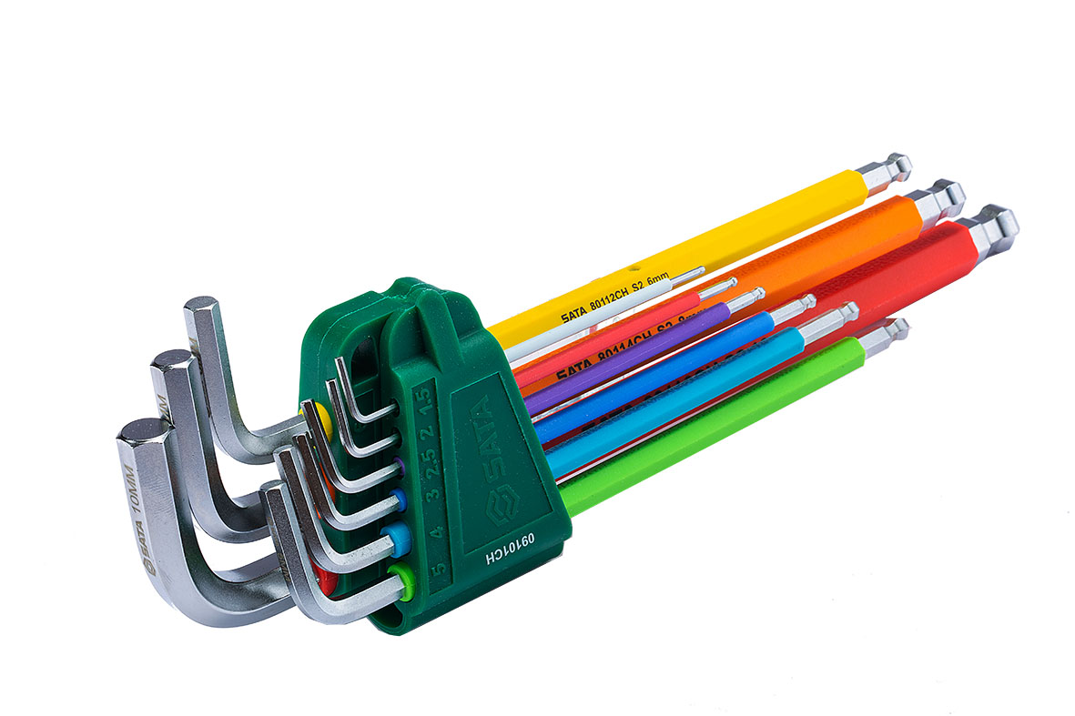 SC09101CH - Bộ Lục Giác Dài Đầu Bi 9 Chi Tiết Dòng Cầu Vồng - Ảnh 4