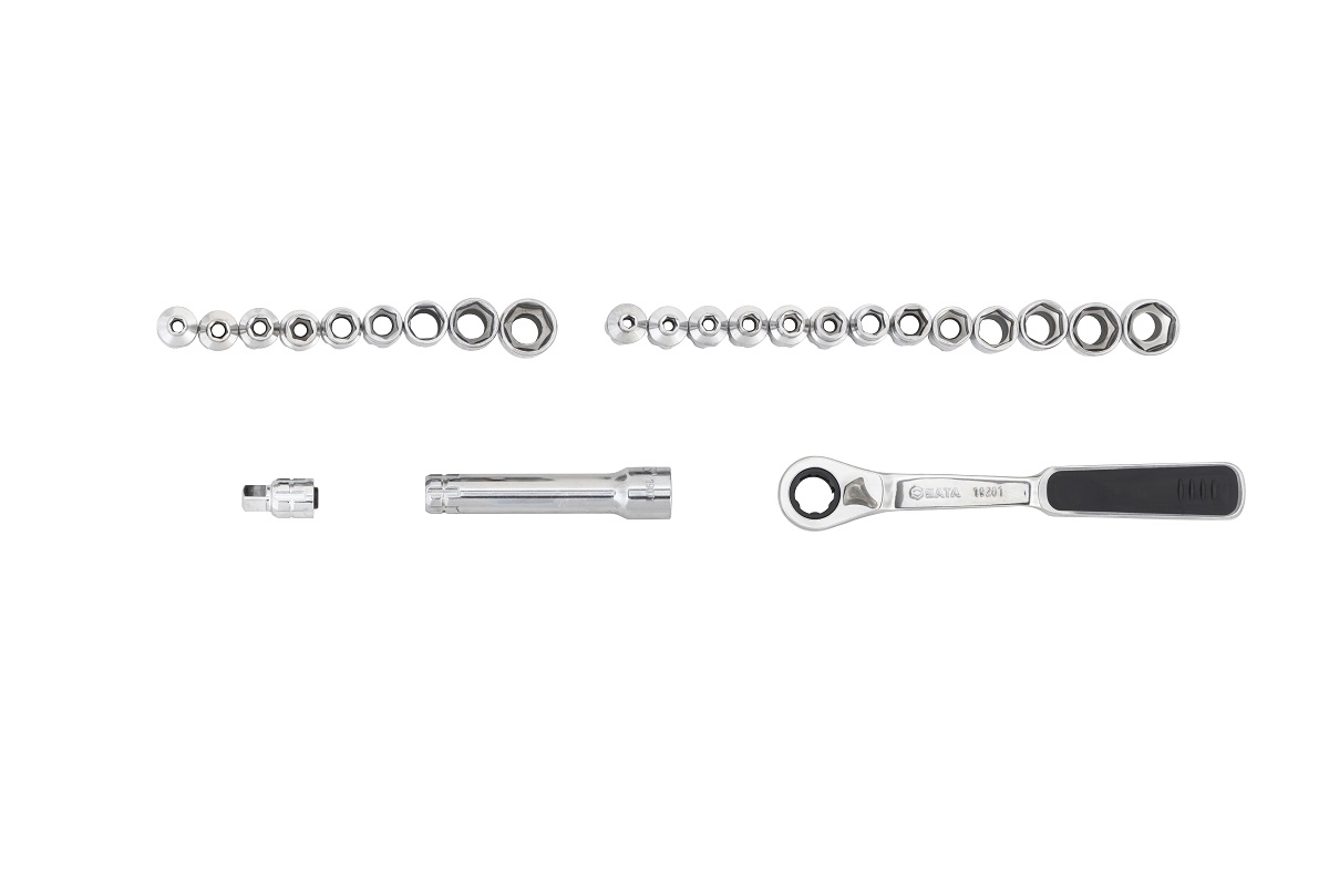 SC09131 - Bộ Cần Siết & Khẩu Xuyên Tâm 25 Chi Tiết Hệ 13mm - Ảnh 3