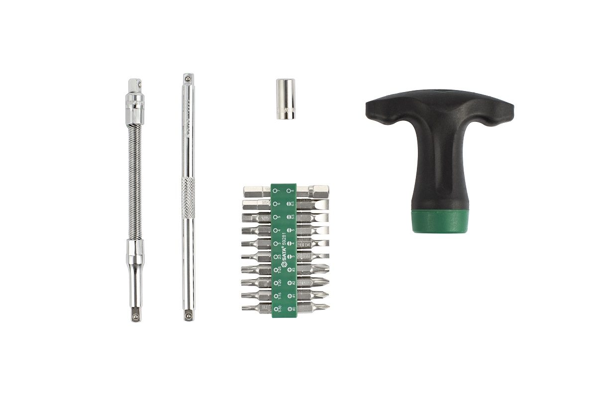SC09341 - Bộ Tua Vít Chữ T Tay Cầm Cần Lắc SATA 24 Chi Tiết - Ảnh 3