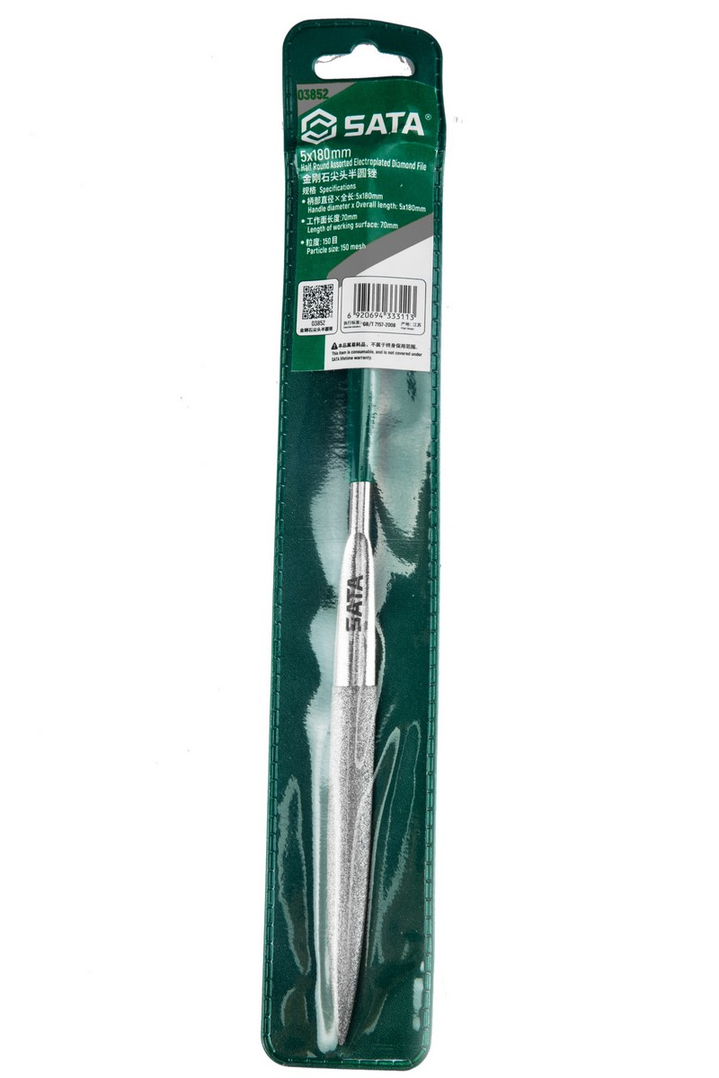 SC03852 - Dũa Kim Cương Bán Nguyệt Đầu Nhọn SATA 5x180mm - Ảnh 2