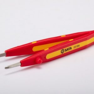 SC03184 - Kìm Nhíp Đầu Tròn Dẹt Cách Điện VDE 145mm - Ảnh 2