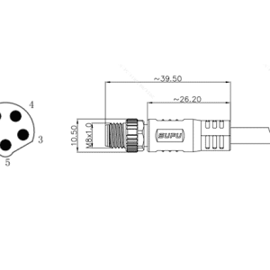 Cáp Kết Nối Đúc Sẵn M8 Chân Đực Góc, 5 Lõi, Chống Nhiễu SUPU M8B05Z-MMSRA-SP001B - Ảnh 2