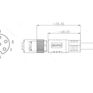 Cáp Kết Nối Đúc Sẵn M8A Cái Thẳng 6 Lõi SUPU M8A06Z-FMSST-UC001B - Ảnh 2