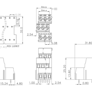 Cầu Đấu Chân Cắm PCB SUPU MC-TTD5.08HXXC-0001 - Ảnh 2