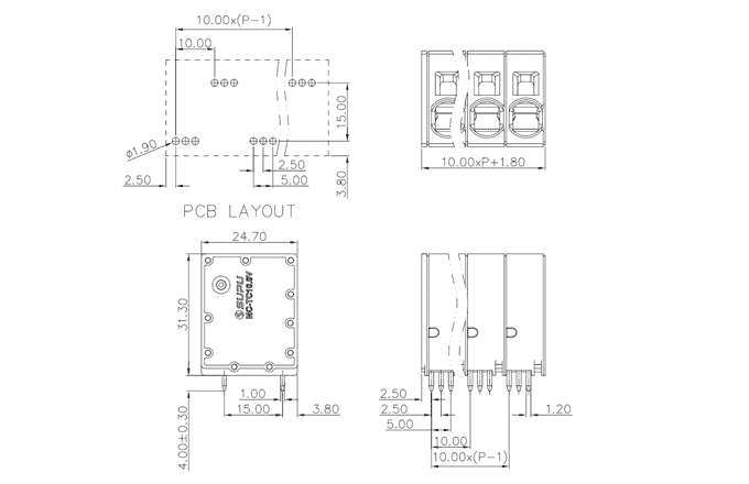 Cầu Đấu Dây Lò Xo Cố Định SUPU MC-TC-F10.0VXXP-0001 - Ảnh 2