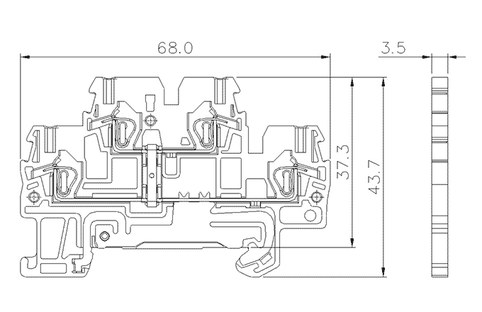 Cầu Đấu Dây Lò Xo Đất 2 Tầng SUPU TCD1.5-2-PE - Ảnh 2