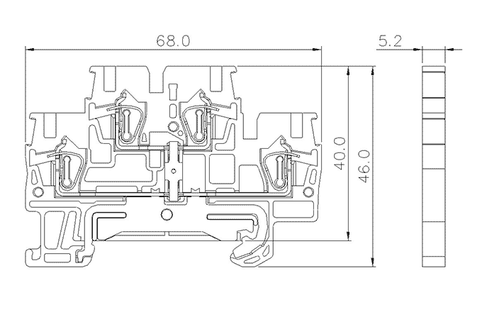 Cầu Đấu Dây Lò Xo Nối Đất 2 Tầng SUPU TCD2.5-2-PE - Ảnh 2