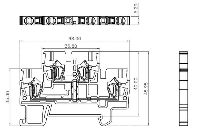 Cầu Đấu Dây Lò Xo 2 Tầng SUPU TCD2.5-2-PV - Ảnh 2