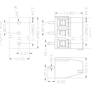 Cầu Đấu Dây PCB Cố Định SUPU MC-TD5.08HXXC-0001 - Ảnh 2