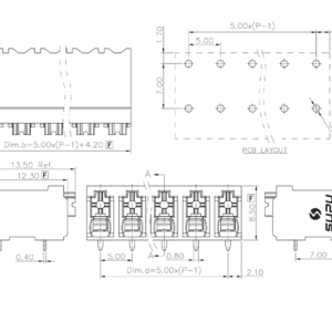 Cầu Đấu Dây PCB Dạng Cắm Lò Xo SUPU MC-TI5.0HXXP-BK-1600 - Ảnh 2