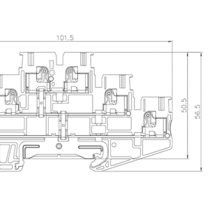 Cầu Đấu Dây Tiếp Địa Lò Xo Nhấn 3 Tầng SUPU TPT2.5-2-PE - Ảnh 2