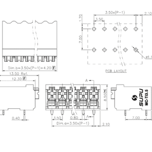 Cầu Đấu PCB Cố Định SUPU MC-TI3.5HXXP-BK-1600 - Ảnh 2