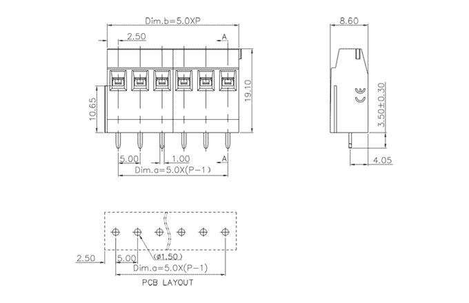 Cầu Đấu PCB Dạng Cố Định SUPU MC-TEH5.0HXXC-0001 - Ảnh 2