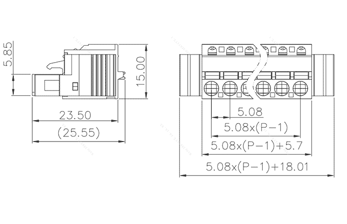 Đầu Cắm Cầu Đấu PCB SUPU MC-RJ5.08HXXP-D-0001 - Ảnh 2