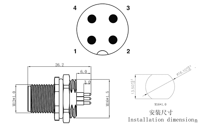 Đầu Nối Bảng Điều Khiển M12 SUPU M12A04C-MPBFHUR - Ảnh 2