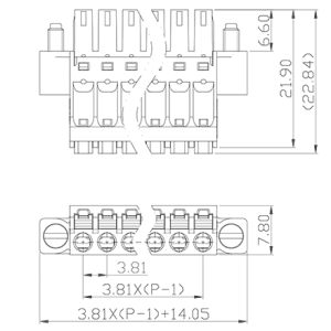 Đầu Nối Cắm Rút PCB Dạng Phích Cắm SUPU MC-RF3.81HXXP-K-0001 - Ảnh 2