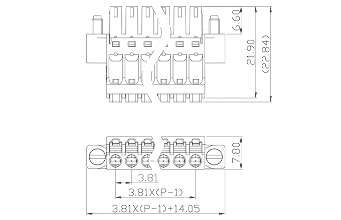 Đầu Nối Cắm Rút PCB Dạng Phích Cắm SUPU MC-RF3.81HXXP-K-0001 - Ảnh 2