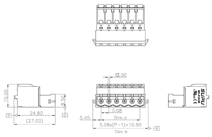 Đầu Nối Cắm Rút PCB Dạng Socket SUPU MC-PJ5.08HXXP-D-0001 - Ảnh 2