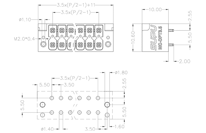 Đầu Nối Cắm Rút SUPU MC-DPT3.5VXX-F-BK-2000 - Ảnh 2