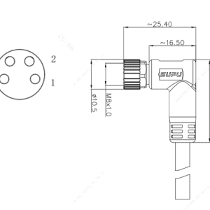 Đầu Nối Cáp M8 Đúc Sẵn Giắc Cái Góc, Dây PUR 4 Lõi 1m SUPU - Ảnh 2