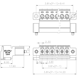 Đầu Nối Dạng Cắm SUPU MC-PB3.81HXXC-KB-0001 - Ảnh 2