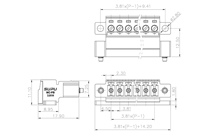 Đầu Nối Dạng Cắm SUPU MC-PB3.81HXXC-KB-0001 - Ảnh 2