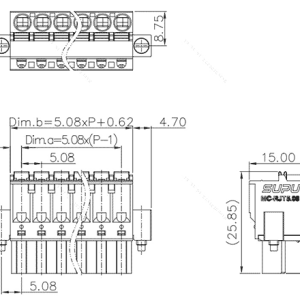 Đầu Nối Dây Cắm Lò Xo SUPU MC-RJT5.08HXXP-K-0001 - Ảnh 2