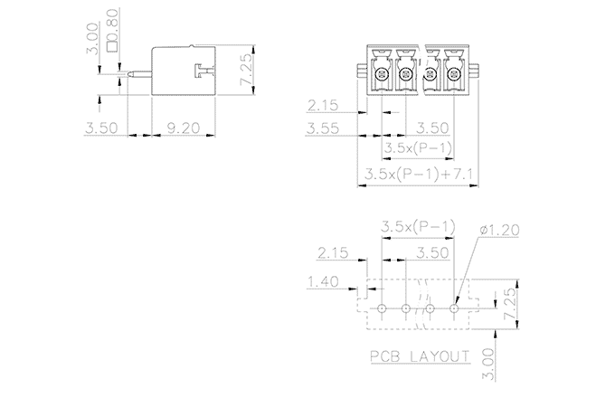Đầu Nối Dây Cắm Rút PCB SUPU MC-PA3.5VXX-D-0002 - Ảnh 2