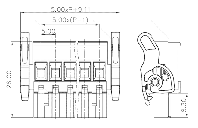 Đầu Nối Dây Cắm Rút PCB SUPU MC-RE5.0VXXC-I-0001 - Ảnh 2