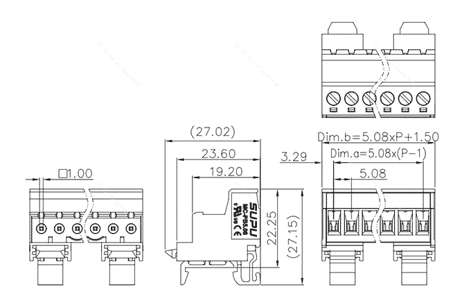 Đầu Nối Dây Cắm Rút SUPU MC-PB5.08HXXC-S-0001 - Ảnh 2