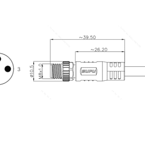 Đầu Nối Đúc M8 Dạng Thẳng Chân Đực 3 Lõi SUPU M8A03Z-MMSST-UC001B - Ảnh 2