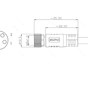 Đầu Nối Đúc M8 Chân Cái Thẳng 4 Lõi, Dây PUR 1m, Không Chống Nhiễu SUPU - Ảnh 2