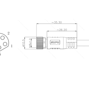 Đầu Nối Đúc Sẵn M8 SUPU Dạng Thẳng, 5 Chân, Đầu Cái, Dây PVC 1m - Ảnh 2