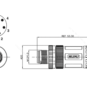 Đầu Nối M12 Lắp Ráp Tại Chỗ 8 Chân SUPU M12A08Z-MASSTUB - Ảnh 2
