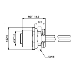 Đầu Nối M12 Gắn Bảng Điều Khiển SUPU M12B05C-FFHR-UC0.5 - Ảnh 2