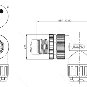 Đầu Nối M12 Lắp Ráp Hiện Trường, Chân Đực Góc, 3 Chân, SUPU M12A03Z-MAARAUA - Ảnh 2