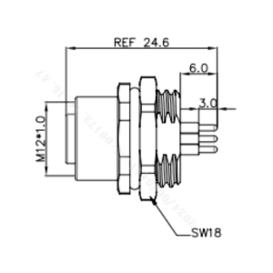 Đầu Nối M12 SUPU Gắn Bảng Điều Khiển 5 Chân Mã Hóa B - Ảnh 2