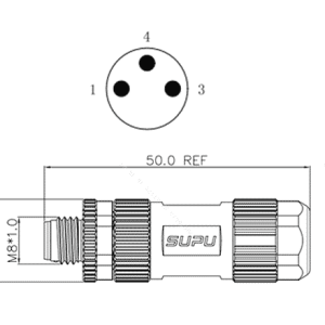 Đầu Nối M8 Lắp Ráp Tại Chỗ SUPU M8A03Z-MASSTSA - Ảnh 2