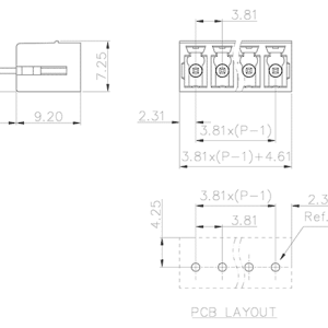 Đầu Nối PCB Dạng Cắm SUPU MC-PA3.81VXX-L-0002 - Ảnh 2
