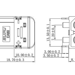 Đầu Nối PCB Góc Hàn 2 Chân SUPU EA60PVF230G-OG (IP40) - Ảnh 2