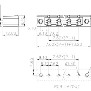 Đầu Nối PCB Kiểu Cắm Rút SUPU MC-PA7.62VXX-F-0002 - Ảnh 2