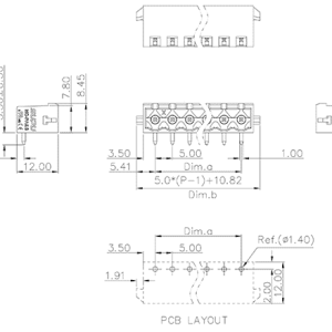 Đế Cắm Đầu Nối PCB Dạng Cắm Rút SUPU MC-PA5.0HXX-D-0002 - Ảnh 2