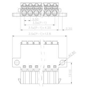 Đế Cắm Đầu Nối PCB Dạng Cắm Rút SUPU MC-PF3.5HXXP-DB-0001 - Ảnh 2