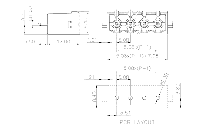 Đế Cắm PCB Dạng Cắm SUPU MC-PA5.08VXX-D-0002 - Ảnh 2