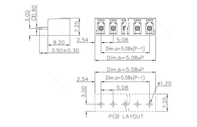 Đế Cắm PCB Dạng Cắm SUPU MC-PD5.08VXX-0001 - Ảnh 2