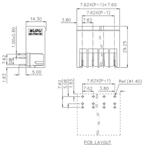 Đế Cắm Terminal Cắm Rút SUPU MC-PHH7.62HXX-0001 - Ảnh 2