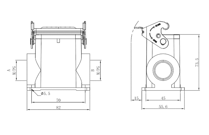 Đế Vỏ Hộp Nối Công Nghiệp Chịu Tải Nặng SUPU S6B-SMH-1L.M-2M32 - Ảnh 2