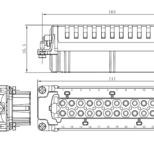 Lõi Cắm Cái Đầu Nối Chịu Tải Nặng 24 Cực Kiểu Ép Cốt SUPU SE-024-FC - Ảnh 2