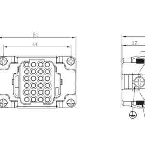 Lõi Chân Cái Đầu Nối Công Nghiệp Chịu Tải Nặng 24 Chân SUPU SDD-024-FC - Ảnh 2
