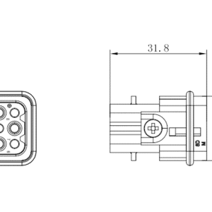 Lõi Đầu Nối Công Nghiệp Tải Nặng Dạng Đực SUPU SD-008-MC - Ảnh 2